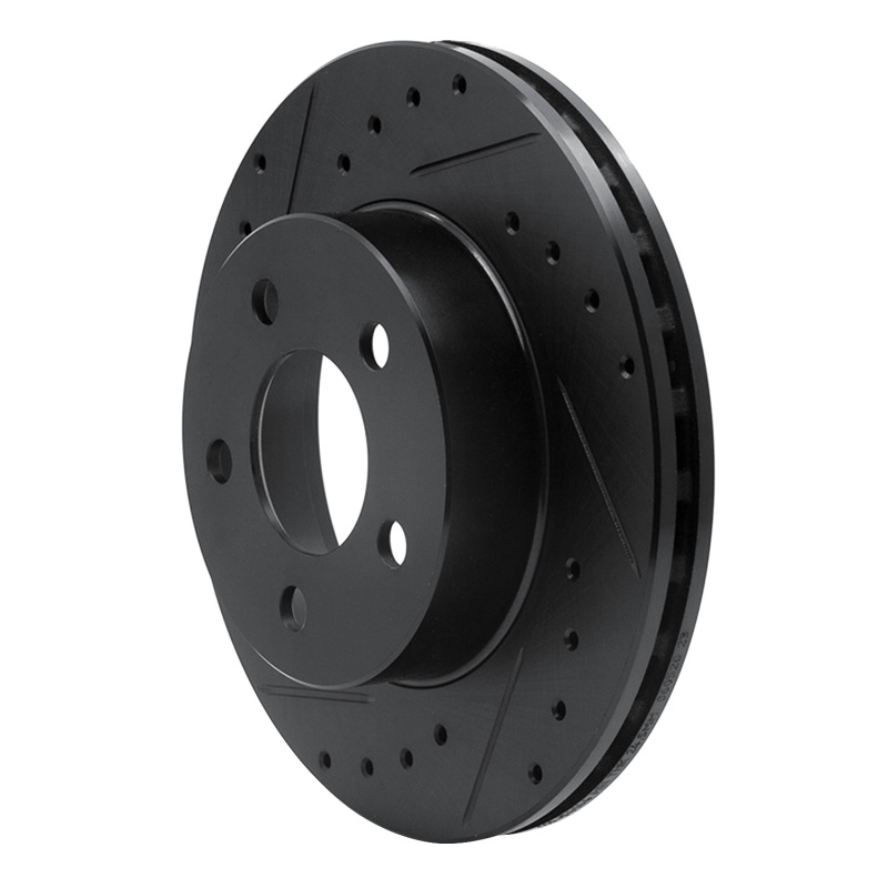 Ford Ranger Brake Rotor (1) - Front Left - R1 Concepts - Drilled & Slotted - Black - `95-`02